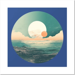 Mystical Deep See Moon Tides and Clouds Posters and Art
